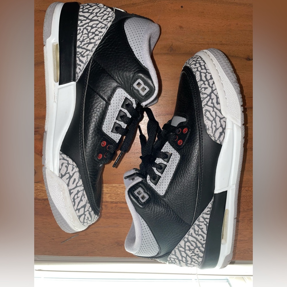 Air Jordan 3 Retro OG Black Cement Sneakers size 7Y (2018)
